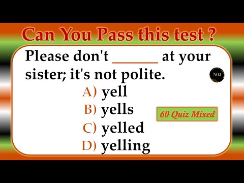 60 Mixed Tenses Test | Verbs in English Grammar | English Grammar Quiz | No.1 Quality English