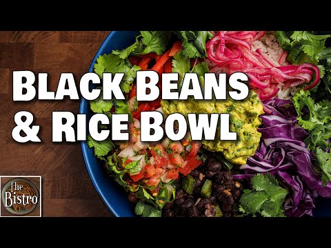 Black Beans and Rice Bowl - 3  Plant Based Recipes in ONE!