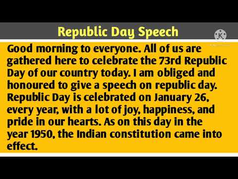 Republic Day Speech2022 🇮🇳|| Republic day speech in English |Reading practice