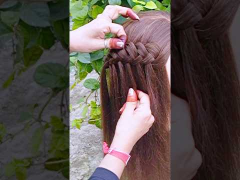 Faux waterfall braid 🌼 #youtube #shortsvideo #hairstyle #longhair air