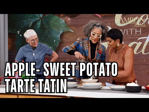 Chef Carla Hall’s Mouth-Watering Apple- Sweet Potato Tarte Tatin with Bourbon Glaze