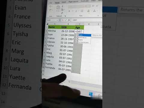 Calculate Age in Excel short trick 2023 |Excel short
