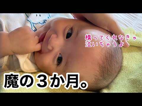 【生後３か月】赤ちゃんの１日に密着【２人育児】