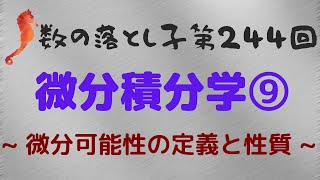 微分積分学⑨ ~ 微分可能性の定義と性質 ~