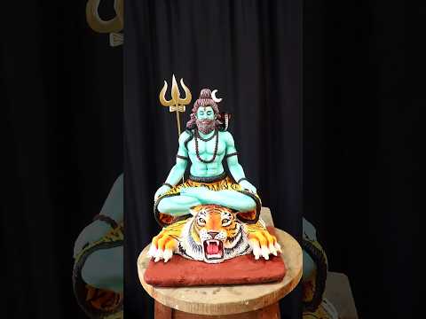 Lord Shiva murti making and coloring on tiger