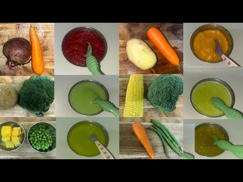 6 Vegetable Purees Combinations for 7+ Month Babies | Healthy Homemade Baby Food Ideas