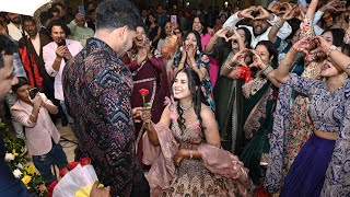 Engagement Bride Surprise Entry Dance For Groom | Rahul and Sneha Ring Ceremony | Sau Aasmaan | 2024