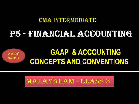 3. GAAP & Accounting concepts and conventions / CMA INTER/ Financial accounting/ Malayalam