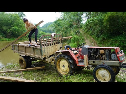 Buy and transport old wooden houses to the farm - Building a new house - Duong free bushcraft