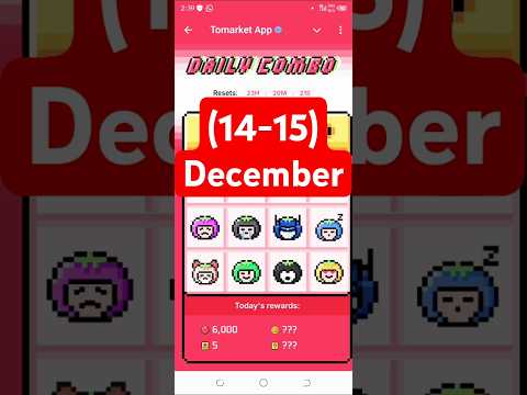 🍅Tomarket Airdrop Combo 14 December | Tomarket Daily Combo Today | Tomarket Secret Combo Today