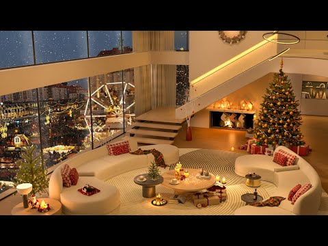 Snowy Nights & Smooth Jazz 2025 🎷 Ultra 4K Penthouse Lounge for Winter Magic