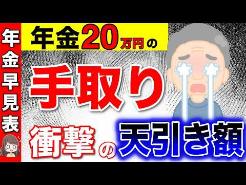 【2024年版】年金20万円の手取り額！こんなに天引きされる？悲惨すぎて生活できません！【国民年金/厚生年金/社会保険料/介護保険料】