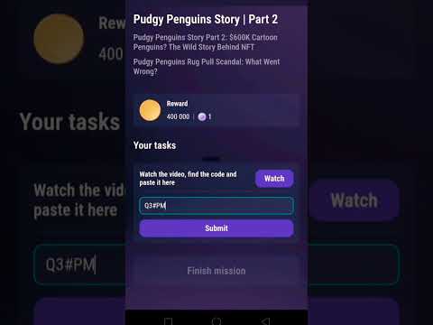 Pudgy penguins story part 2 | Tapswap code | Tapswap code today pudgy penguins story part 2