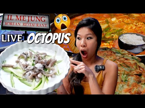 I ate LIVE octopus at Dokdo Korean Restaurant Houston...