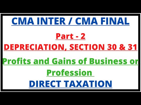 Depreciation | Section 30 | Section 31 | Profits and Gains of Business or Profession | Direct Tax |