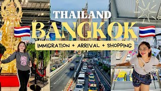 ARRIVING AT BANGKOK THAILAND 🇹🇭IMMIGRATION PROCESS + HOTEL ROOM TOUR + SHOPPING & FOOD TRIP (DAY 1)