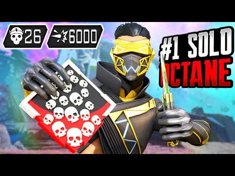 BEST SOLO OCTANE 26 KILLS AND 6000 DAMAGE (Apex Legends Gameplay)