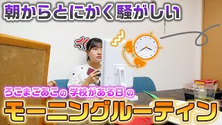 【笑いあり、喧嘩ありwww】朝から色々と騒がしい中２と小６の平日に密着…。3姉妹の学校がある平日のモーニングルーティン！