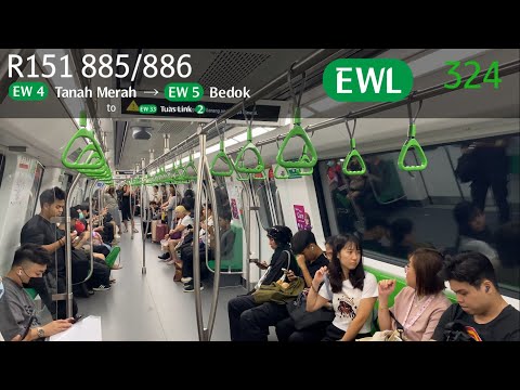 [SMRT] [40th R151] Alstom Movia R151 [885/886] - Tanah Merah » Bedok (EWL)