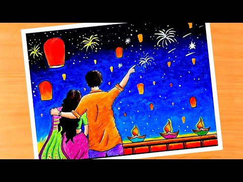 Beautiful Diwali drawing / Happy Diwali drawing / Diwali feastival drawing / Diwali 2024