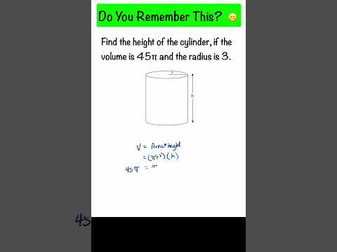 Find The Height Of A Cylinder | Geometry Math Problem