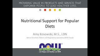 WEBINAR:  Nutritional Support for Popular Diets