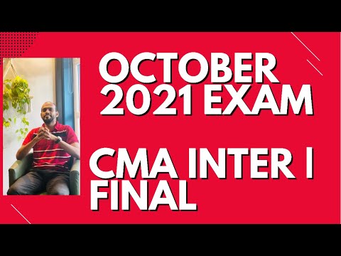 Cma October exam | inter & final