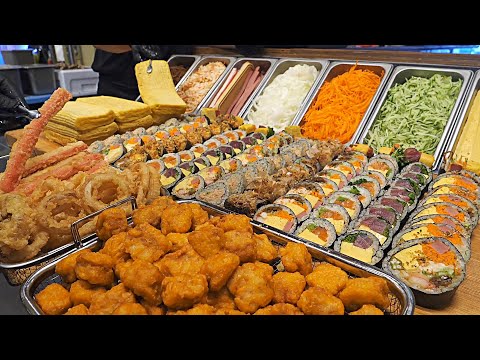 WOW! $10,000 USD in daily sales! Japanese giant sushi roll, Futomaki / Korean street food