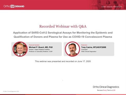 Dr. Michael Busch on the Application of SARS-CoV-2 Serological Assays