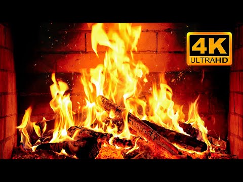 🔥 Fireplace 4K UHD! Christmas Fireplace with Crackling Fire Sounds. Fireplace Ambience