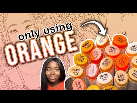 Coloring using only ORANGE markers!