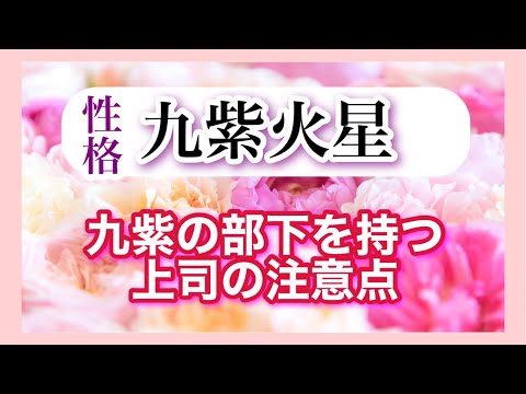 【九紫火星・性格】九紫の部下を持つ上司の注意点