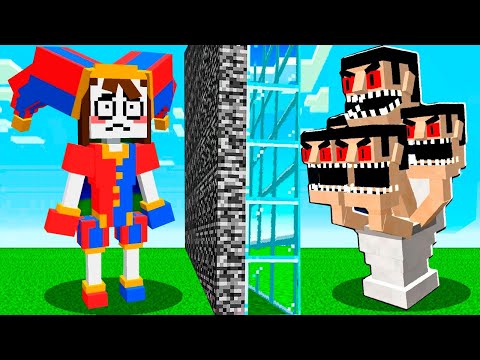 POMNI vs SKIBIDI TOILET Y CAMERA MAN en UNA BATALLA DE MOBS en MINECRAFT HARDCORE 😱