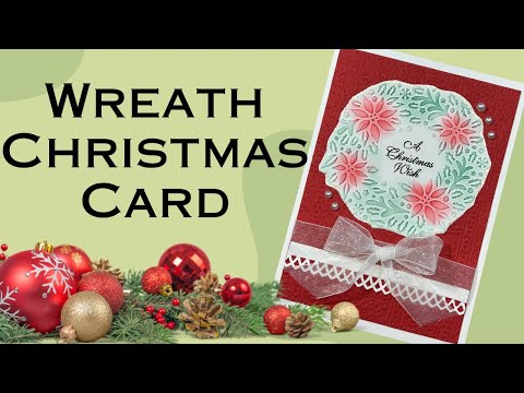 Create A Beautiful Christmas Card With Inking, Embossing, Ribbon, Pearls, And More!