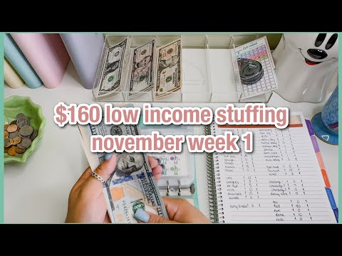 $160 cash envelope & sinking funds stuffing | november week 1 | 23 year old budget