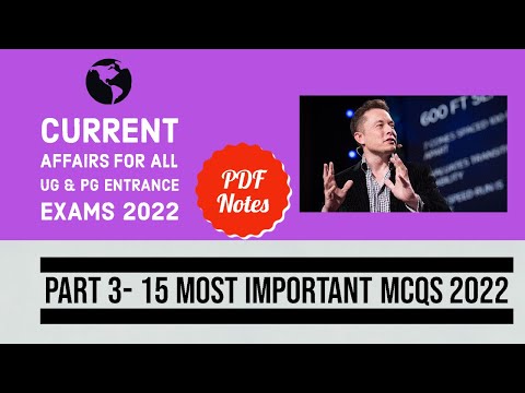 Current Affairs 2022- Part 3- For All UG & PG Exams-  CUET, IPU, DU-LLB, IIM, BJMC, IPMAT