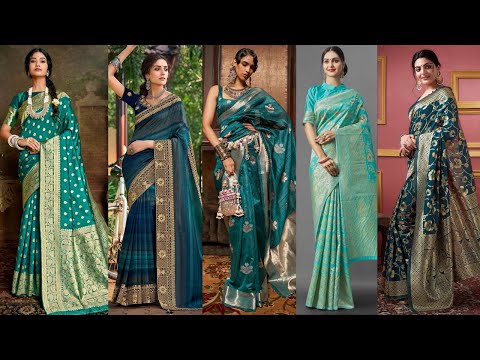 Blue Silk Sarees for Festivals//Blue Saree Lookbook//Latest Blue Saree Trends//Best Blue Sarees