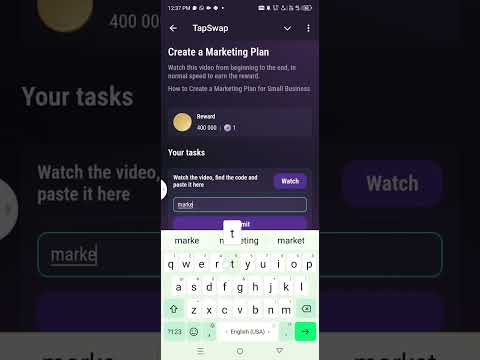 create a marketing plan tapswap video code #tapswap #tapswapcode