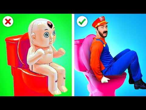 MARIO IS A DAD NOW?! Crazy Parenting Tips & Cool Toilet Gadgets by Zoom GO!