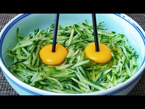 Cucumber Noodles with Eggs : So Delicious ! Delicious Chive Pancakes with a Twist ! Weekly Favorite