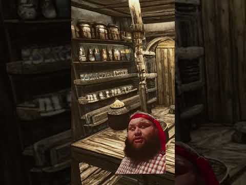 Unlocking Secrets: Skyrim Vendor Discovers Dark Brotherhood's Hidden Door! #comedy #videogames