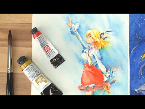 How to transform digital illustration to a watercolor painting [Anisphia]