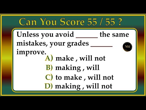 55 Mixed Grammar Test | Tenses Mixed Quiz | English All Tenses Mixed Quiz | No.1 Quality English