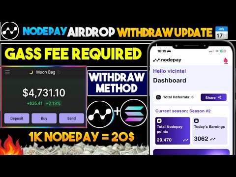 Nodepay Airdrop final withdrawal process | nodepay airdrop listing date | Nodepay sol gas fees