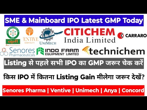 IPO LATEST GMP | SENORES PHARMACEUTICAL | UNIMECH AEROSPACE | ANYA POLYTECH | VENTIVE HOSPITALITY |