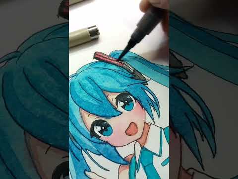 Miku Hatsune drawing full coloring process #drawing #anime