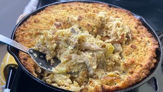 BEST SOUTHERN CORNBREAD CHICKEN AND DRESSING Recipe! How to make Chicken and Dressing| Soul Food