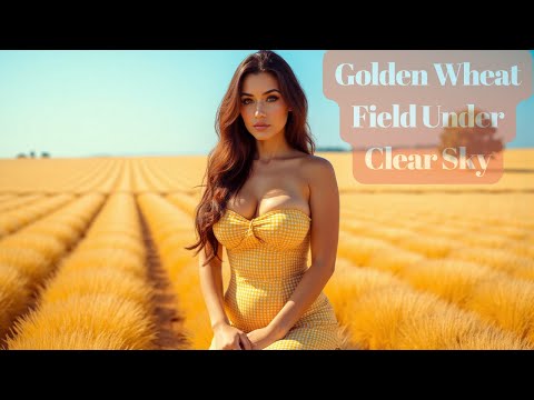 Golden Wheat Field Under Clear Sky 4k Lookbook Video