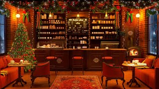 Christmas Coffee Shop Ambience with Relaxing Christmas Jazz Music with Fireplace and Howling Wind