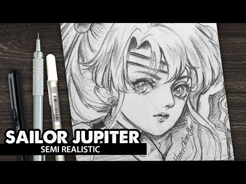 How to draw pencil Jupiter Sailor girl | draw beautiful anime